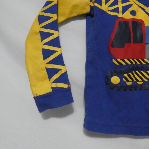 BABY GAP - size 2T | Blue Long Sleeve Shirt | Excavator Print Front and Sleeve - Picture 6 of 14